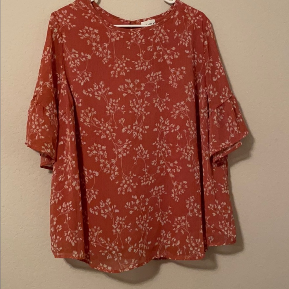 Pink flowy blouse